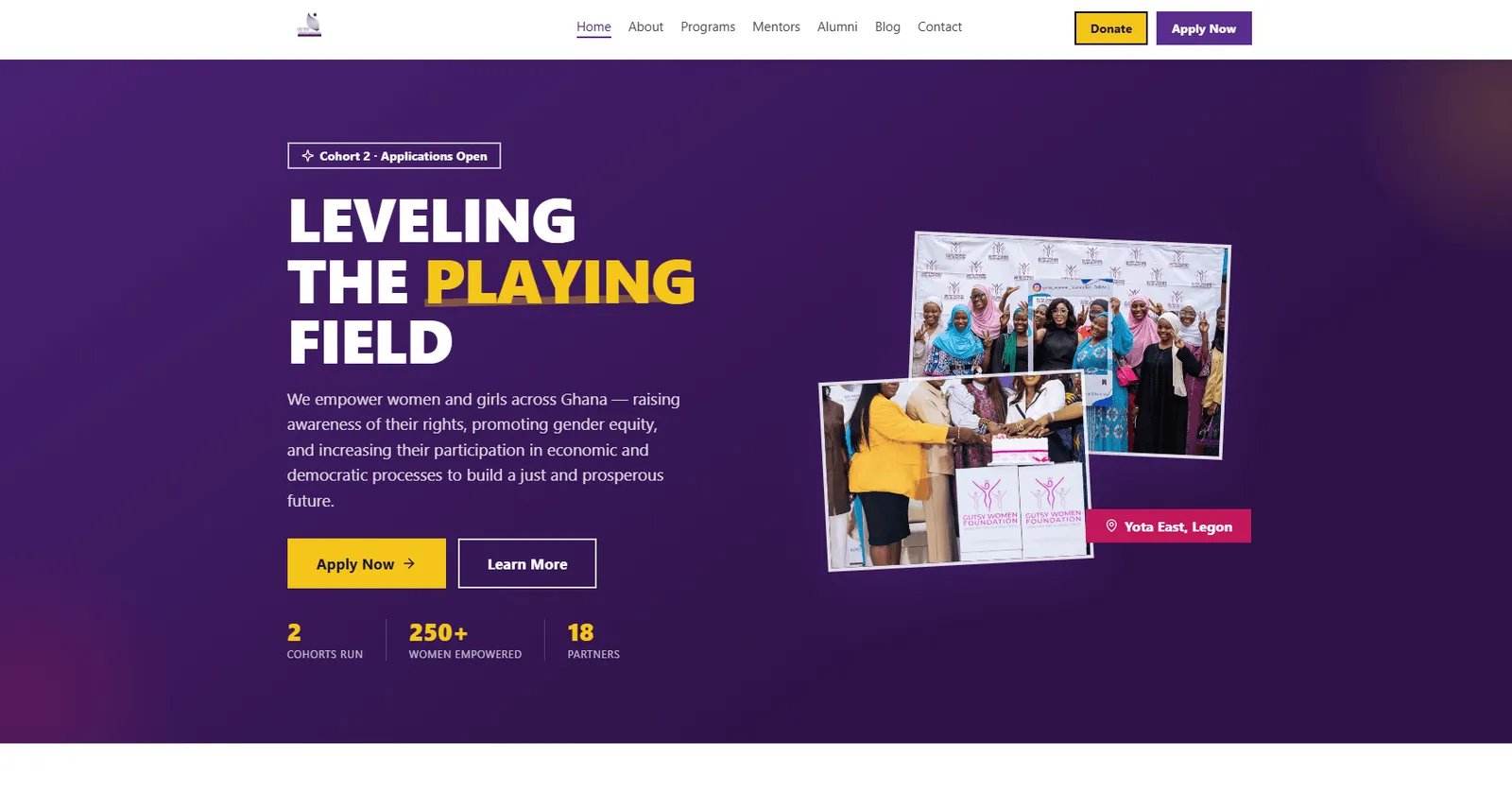 Gusty Women Foundation website